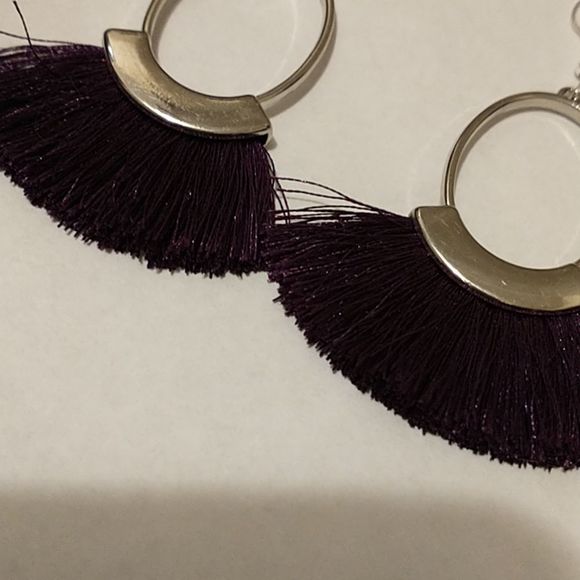 Purple Tassel Earrings! - Picture 3 of 4